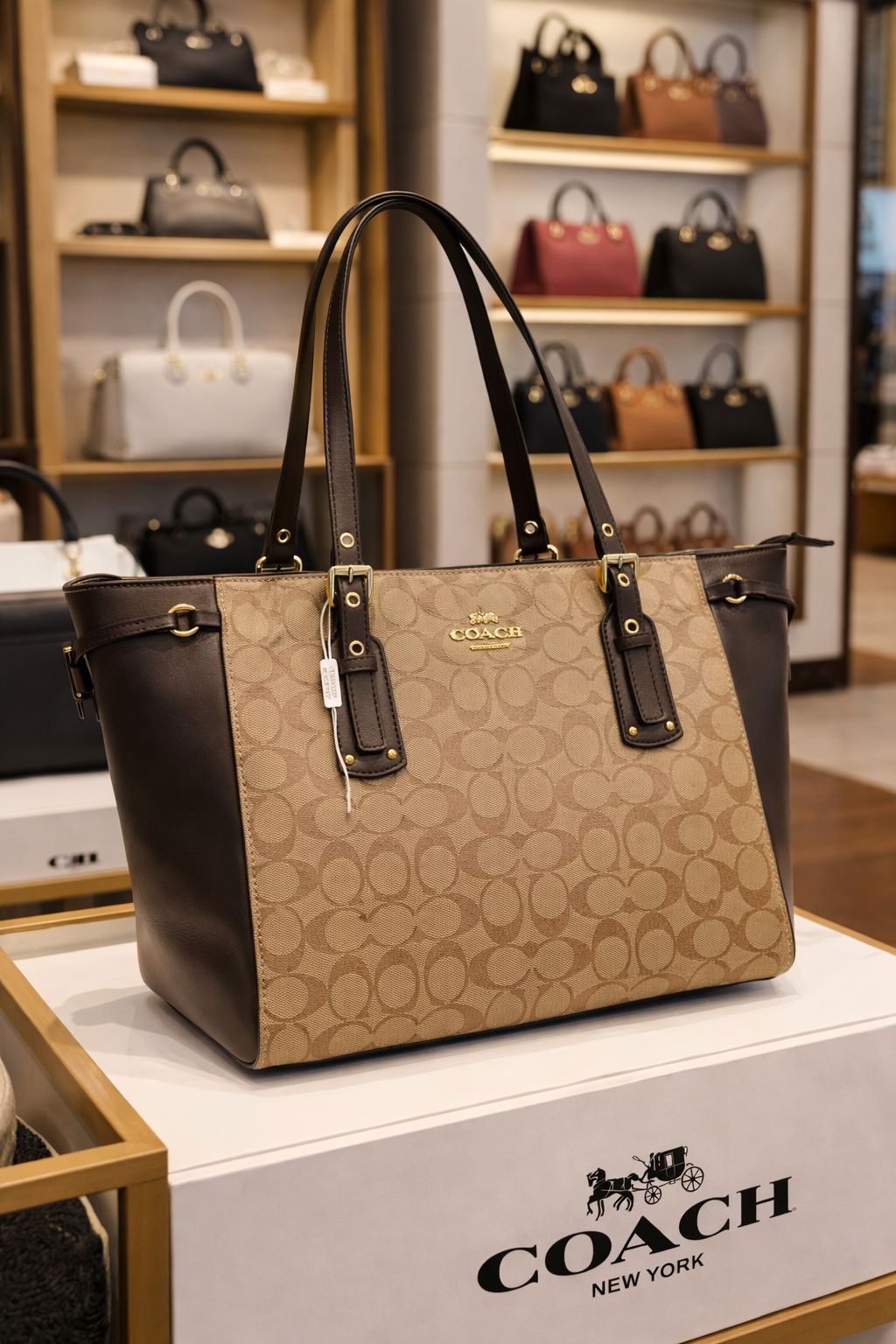 COACH VOYAGER PRINT TOTE BAG