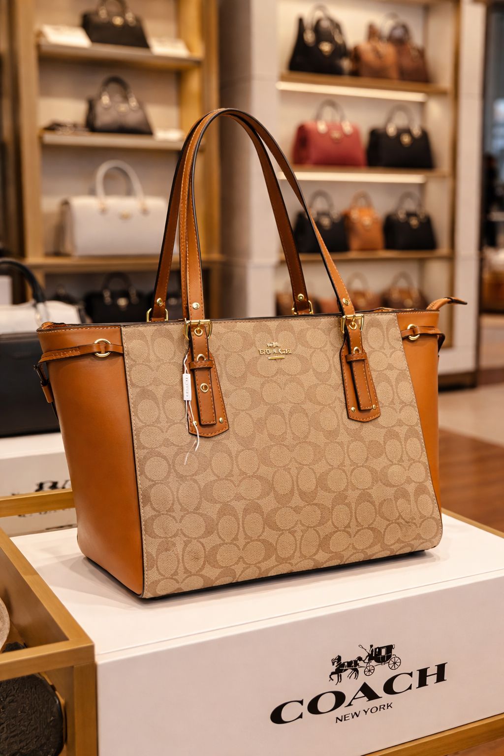 COACH VOYAGER PRINT TOTE BAG