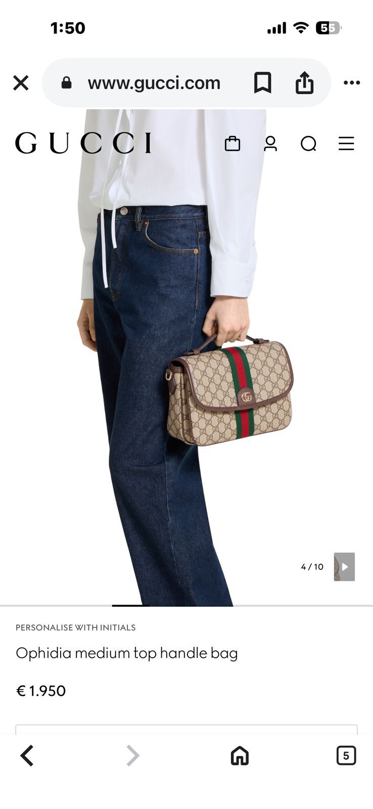 GUCCI GG TOP HANDLE OPHIDIA