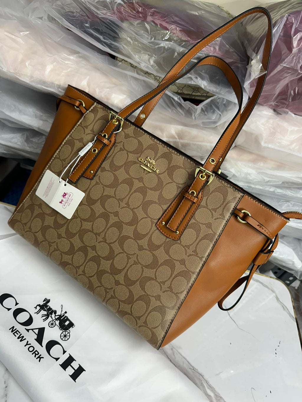 COACH VOYAGER PRINT TOTE BAG