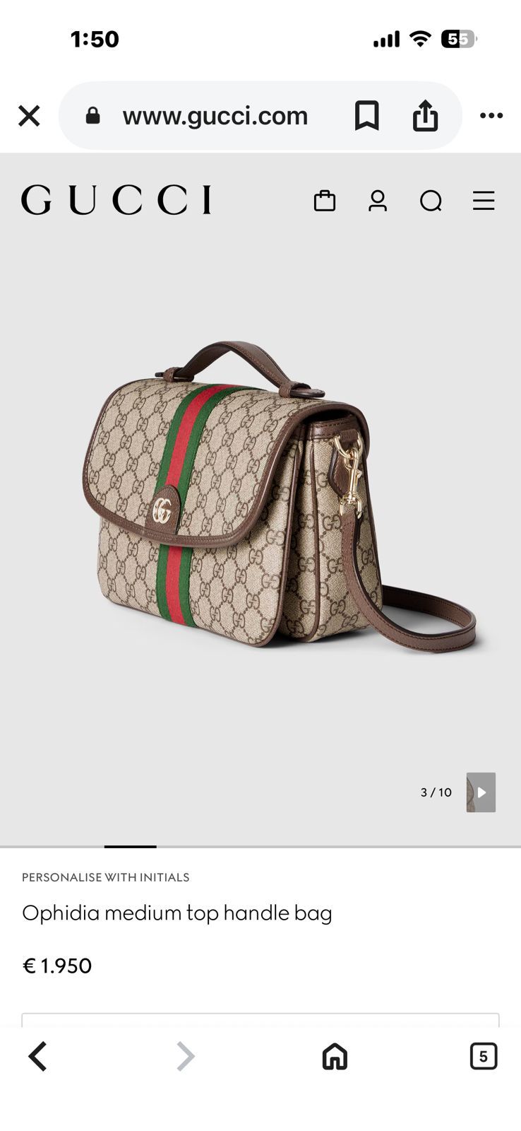 GUCCI GG TOP HANDLE OPHIDIA